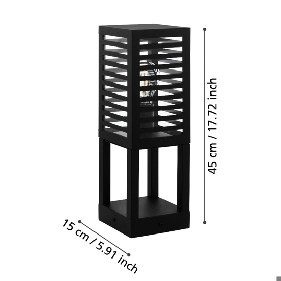 lampioncino basso da giardino ed esterno nero IP44 lampadine E27
